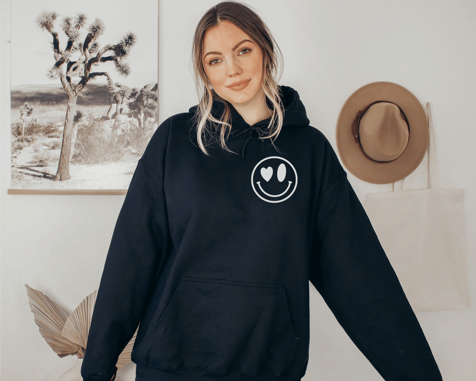 Grow with the Flow Hoodie in Black, front of hoodie.