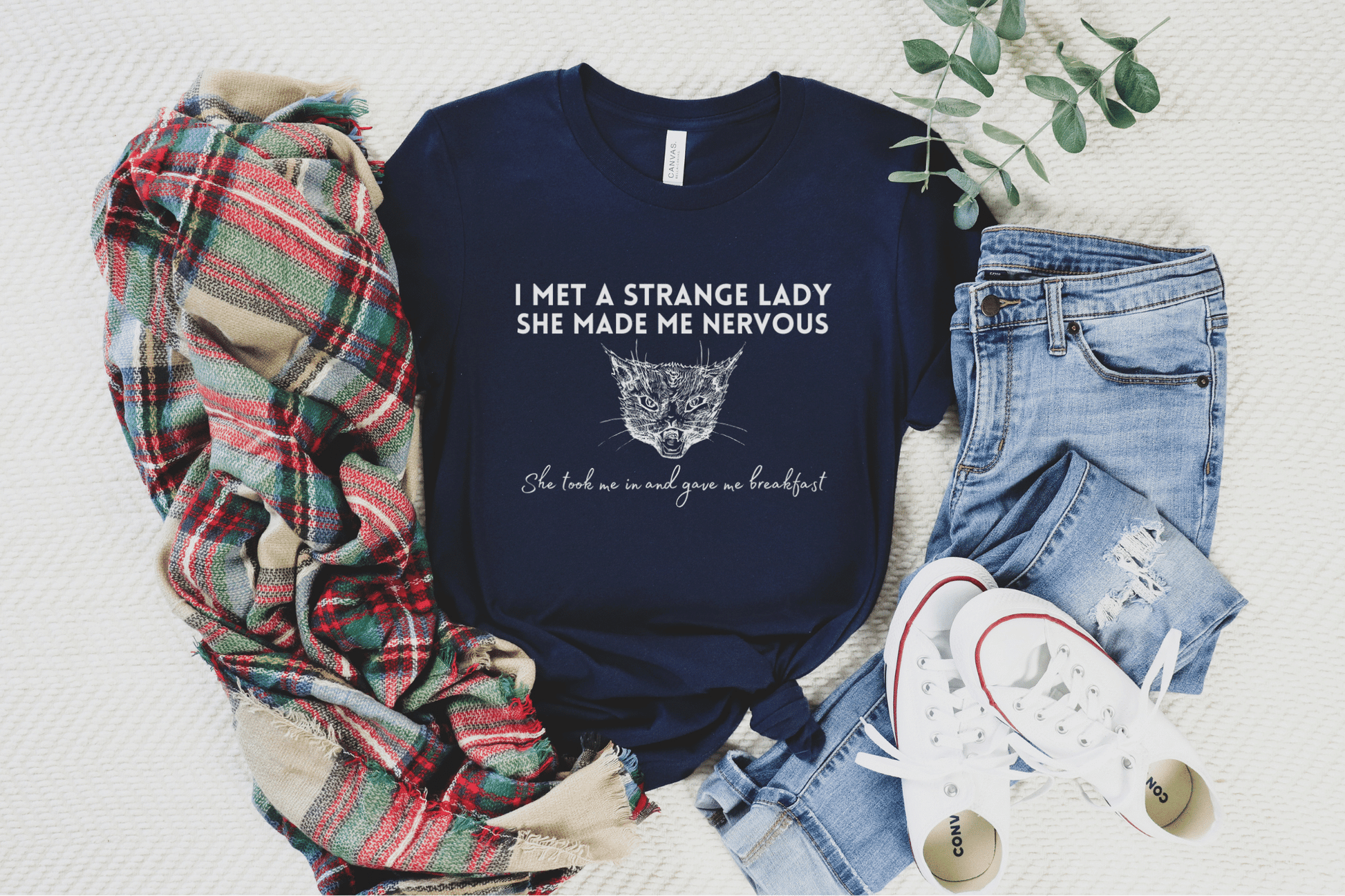 Cat Adoption T-Shirt in Navy